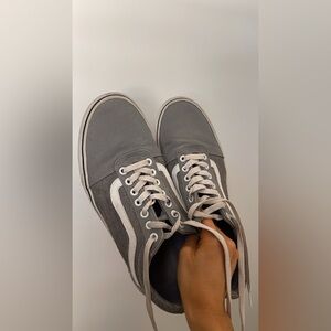 Vans Gray and White Canvas Sneakers